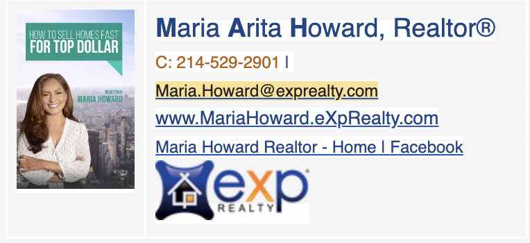 Maria Howard EXP Real Estate Agent Dallas Texas 