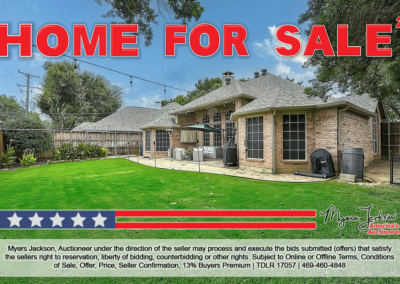 3400 Devonshire Ct Flower Mound TX Real Estate Auction overlaid text home for sale