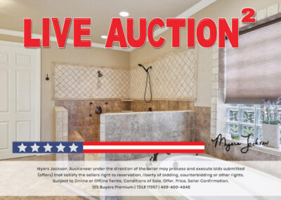 6305 Carnegie Ct Cleburne TX Golf Course Home for Sale at Auction with overlaid text Live Auction