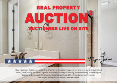 6305 Carnegie Ct Cleburne TX Golf Course Home for Sale at Auction with overlaid text Real Property Auction Auctioneer Live on Site