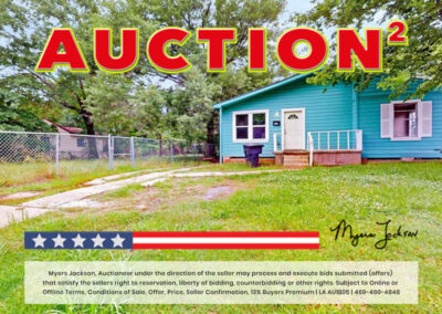 Exterior View Shreveport LA House for Sale at Auction with phrase Auction on Site for Sale Overlaid