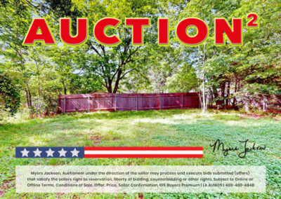 Yard view Shreveport LA House for Sale at Auction with phrase Auction overlaid