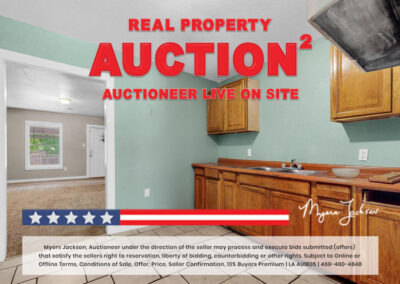 Kitchen view Shreveport LA House for Sale at Auction with phrase Property for Sale overlaid