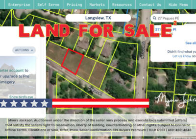 Aerial Map View of Land Auction in Longview Texas