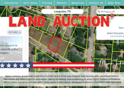 Aerial Map View of Land Auction in Longview Texas