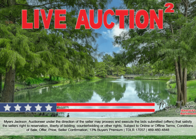 3400 Devonshire Ct Flower Mound TX Real Estate Auction overlaid text live auction