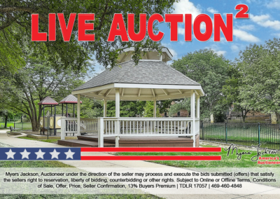 3400 Devonshire Ct Flower Mound TX Real Estate Auction overlaid text live auction