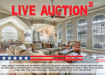 3400 Devonshire Ct Flower Mound TX Real Estate Auction overlaid text live auction