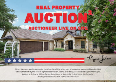 6305 Carnegie Ct Cleburne TX Golf Course Home for Sale at Auction with overlaid text Real Property Auction Auctioneer Live on Site