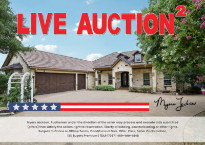 6305 Carnegie Ct Cleburne TX Golf Course Home for Sale at Auction with overlaid text Live Auction