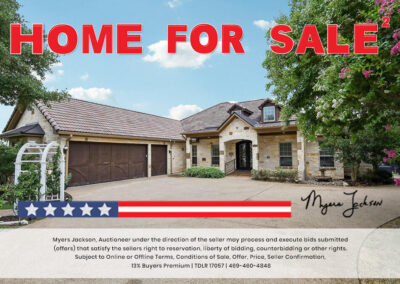 6305 Carnegie Ct Cleburne TX Golf Course Home for Sale at Auction with overlaid text Home for Sale