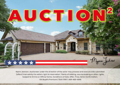 6305 Carnegie Ct Cleburne TX Golf Course Home for Sale at Auction with overlaid text Auction