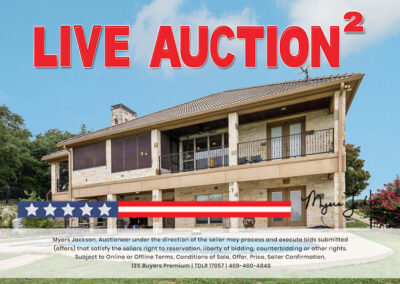 6305 Carnegie Ct Cleburne TX Golf Course Home for Sale at Auction with overlaid text Live Auction