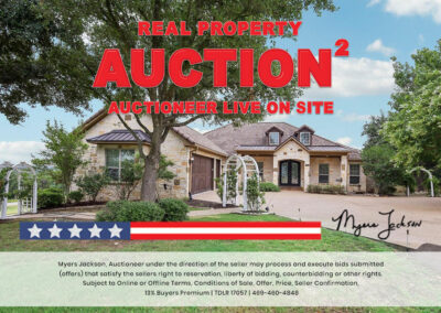 6305 Carnegie Ct Cleburne TX Golf Course Home for Sale at Auction with overlaid text Real Property Auction Auctioneer Live on Site