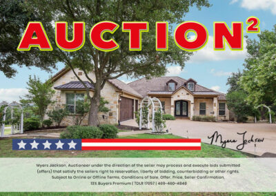 6305 Carnegie Ct Cleburne TX Golf Course Home for Sale at Auction with overlaid text Auction