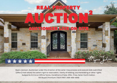 6305 Carnegie Ct Cleburne TX Golf Course Home for Sale at Auction with overlaid text Real Property Auction Auctioneer Live on Site