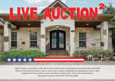 6305 Carnegie Ct Cleburne TX Golf Course Home for Sale at Auction with overlaid text Live Auction