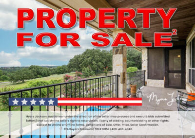 6305 Carnegie Ct Cleburne TX Golf Course Home for Sale at Auction with overlaid text Property for Sale