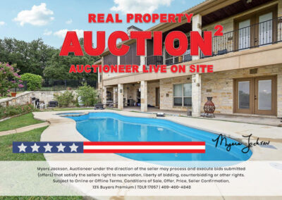 6305 Carnegie Ct Cleburne TX Golf Course Home for Sale at Auction with overlaid text Real Property Auction Auctioneer Live on Site