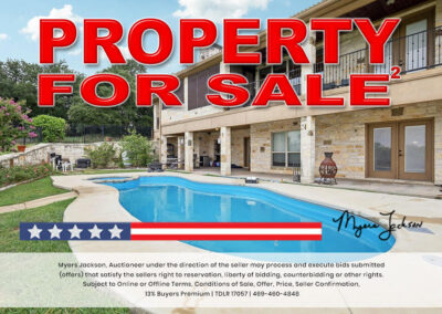 6305 Carnegie Ct Cleburne TX Golf Course Home for Sale at Auction with overlaid text Property for Sale