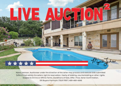 6305 Carnegie Ct Cleburne TX Golf Course Home for Sale at Auction with overlaid text Live Auction