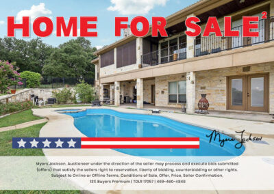 6305 Carnegie Ct Cleburne TX Golf Course Home for Sale at Auction with overlaid text Home for Sale