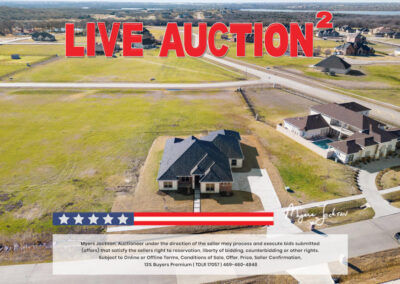 1607 Pebble Beach Ln Cedar Hill TX House for Sale at Auction Aerial view of Smart home in Cedar Hill for sale at auction with phrase Live Auction overlaid