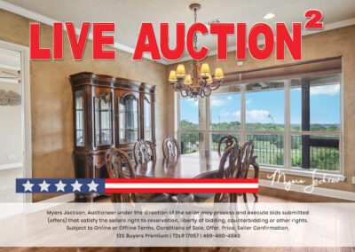 6305 Carnegie Ct Cleburne TX Golf Course Home for Sale at Auction with overlaid text Live Auction