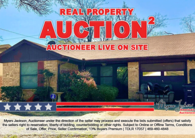 6510 Oak Forest Ct Fort Worth Duplex with overlaid text Real Property Auction Auctioneer Live on Site