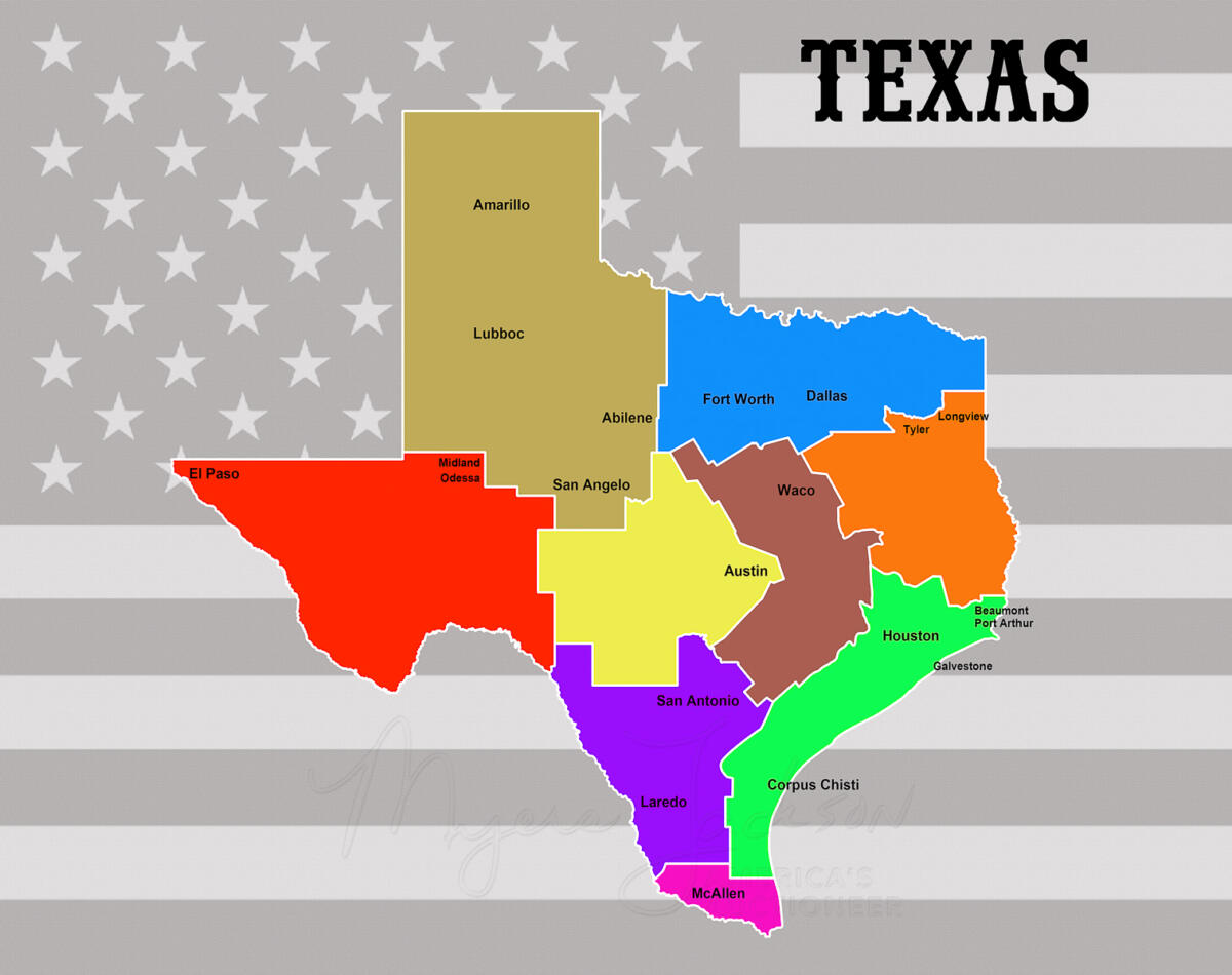 Regions in the BIG TEXAS LAND AUCTION 