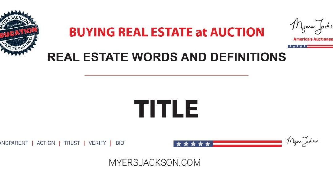 What does holding the Title to a property really mean?