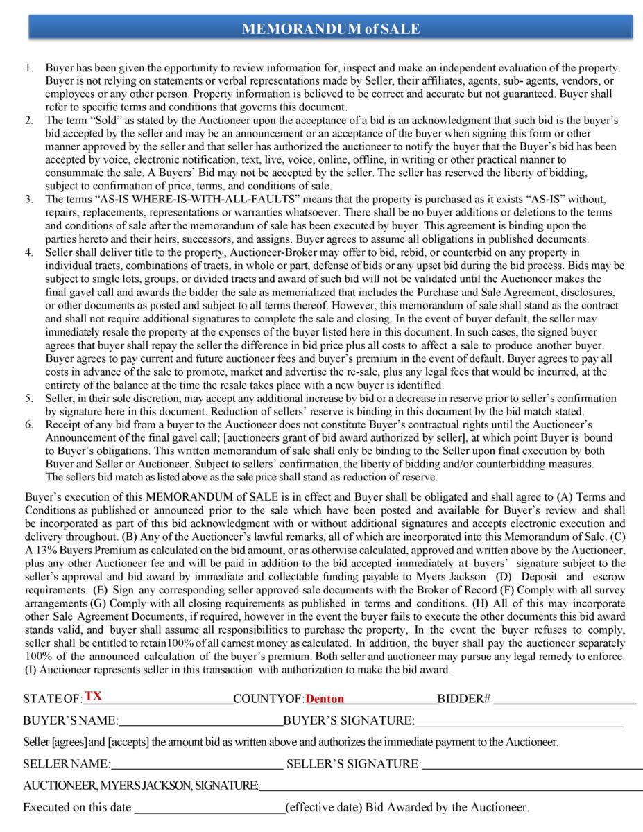 #TX 1112 Wild Cherry Drive, Carrollton, TX, MEMORANDUM of SALE, Lee_Page_2