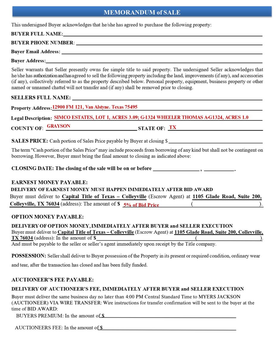 #TX 12900 FM 121, Van Alstyne TX 75495, Memorandum of Sale UPDATED (2)_page-0001
