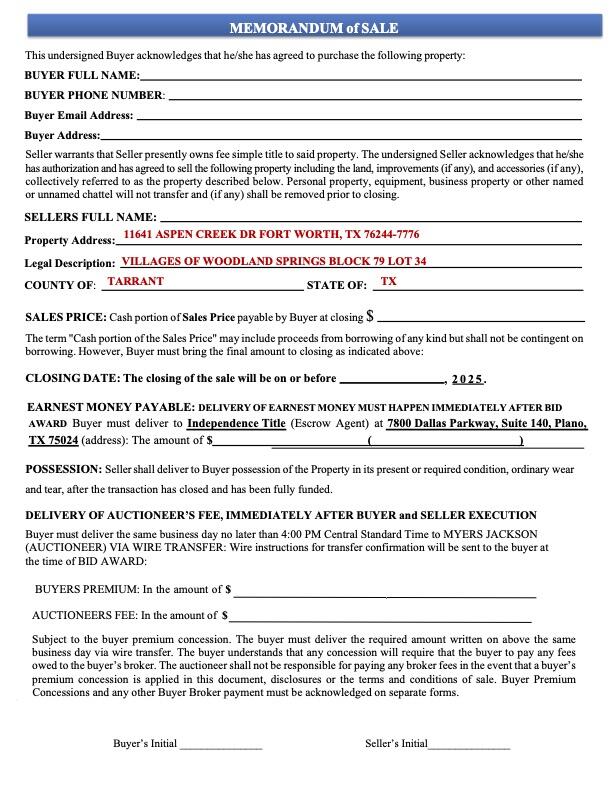 11641 ASPEN CREEK DR FORT WORTH, TX 76244-7776