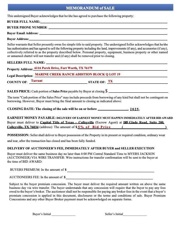 6116 Perch Dr Fort Worth TX 76179