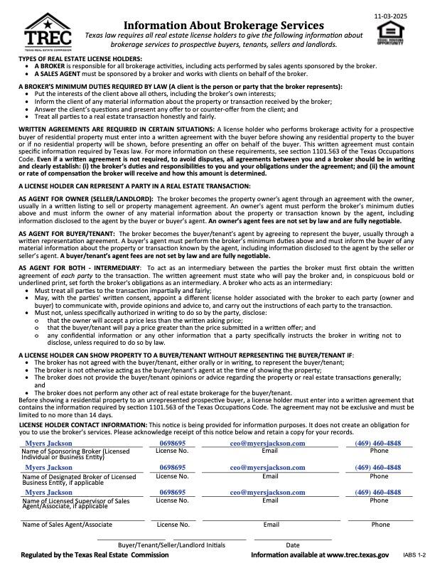 Information About Brokerage Services