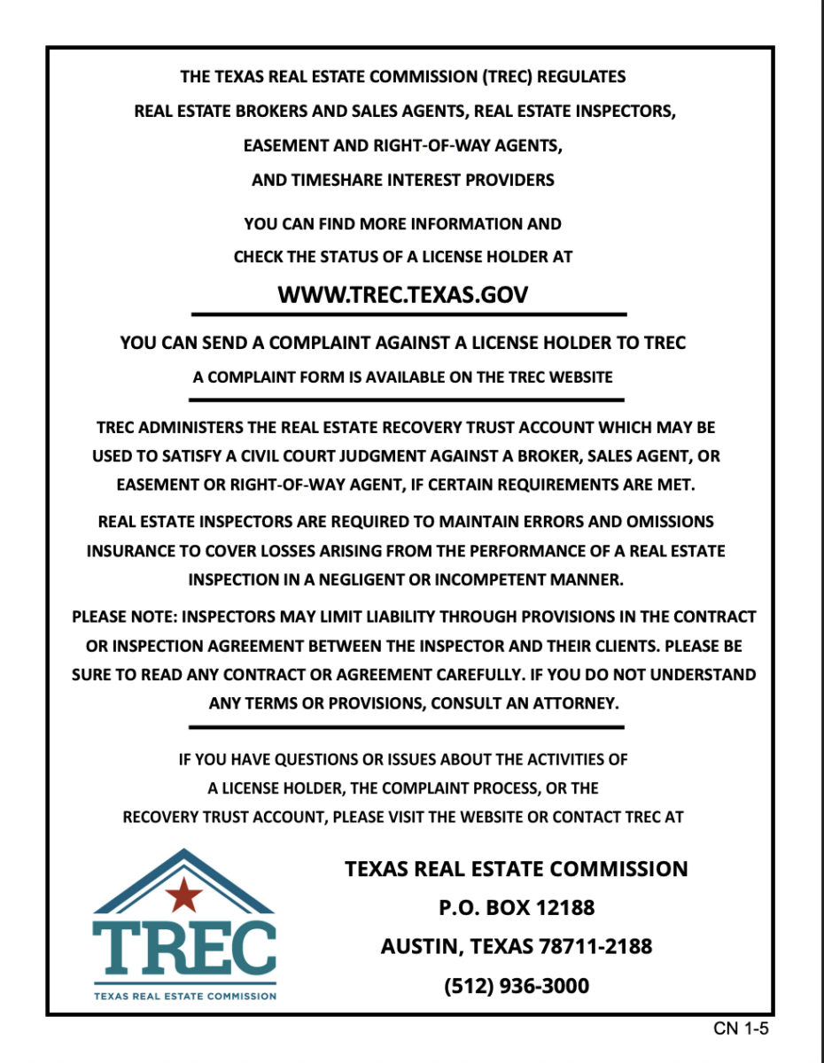 Texas Consumer Protection Notice