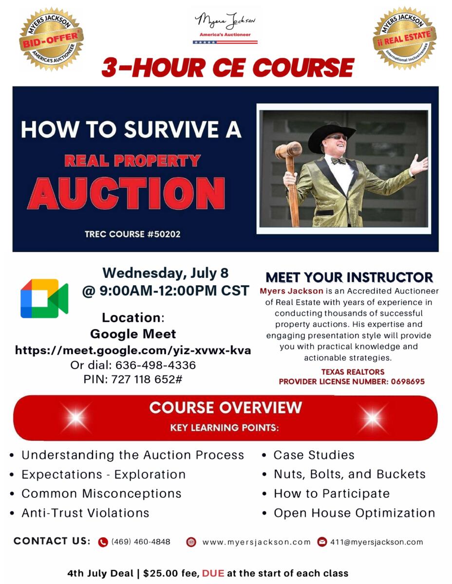CE Course How to Survive a Real Property Auction