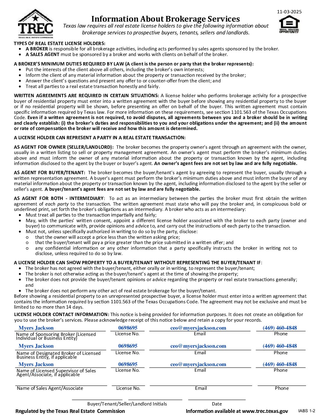 Texas Consumer Protection Notice