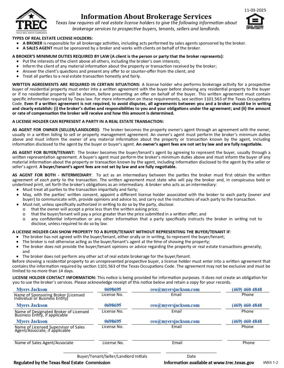 Information About Brokerage Services